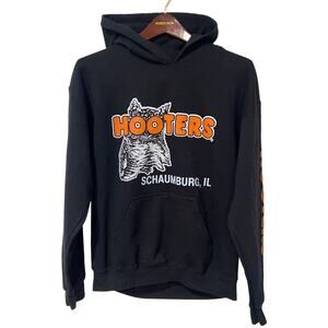 Hooters, Black Hooded Sweatshirt, Size M, 1466G